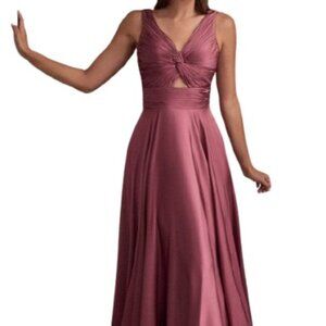 NWT Ladivine 7497 Ruched Prom Dress Mauve Rose Size 4